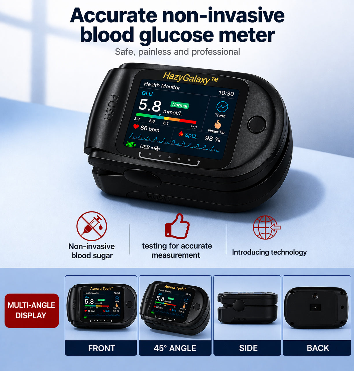 💥HazyGalaxy™ Non-Invasive Blood Glucose Monitor