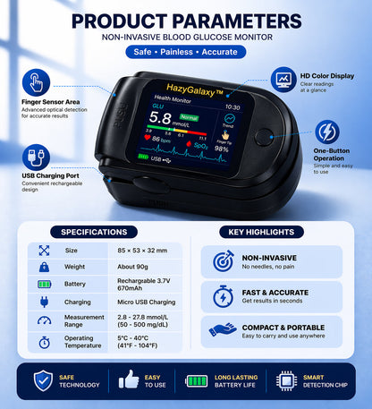 💥HazyGalaxy™ Non-Invasive Blood Glucose Monitor